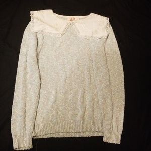 Mint green sweater with peter pan collar